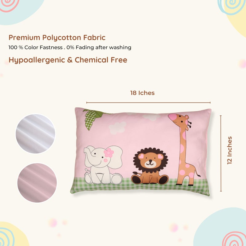 NEW COMERS® Baby Pillow with Super Soft Imported Fabric, 1 Month to 5 Year Kids Pillows, Animal & Cartoon Prints, Kids Pillow for Sleep,Bed Set,Head Shaping,Neck Support-12 x 18 in-214 - Image 2