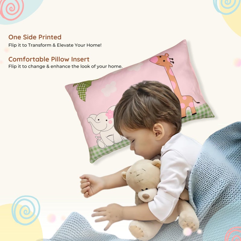 NEW COMERS® Baby Pillow with Super Soft Imported Fabric, 1 Month to 5 Year Kids Pillows, Animal & Cartoon Prints, Kids Pillow for Sleep,Bed Set,Head Shaping,Neck Support-12 x 18 in-214 - Image 4