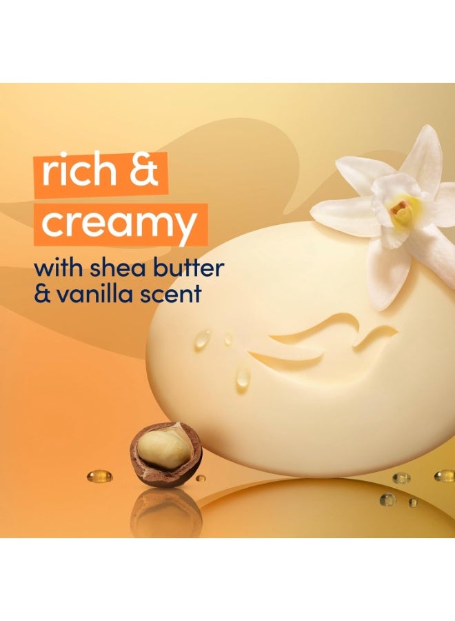 Dove Beauty Bar Soap Shea Butter 4 Count for Nourished, Radiant Skin, Enriches Skin 3.75 oz - Image 3