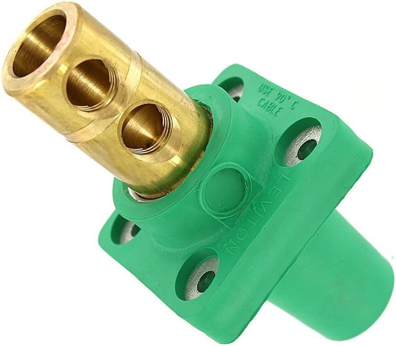 16R22-UG 16-Series Taper Nose, 90°, Female Panel Receptacle, Cam-Type Connector, Green