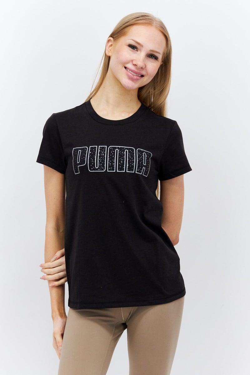 PUMA Women Sportswear Fit Short Sleeve Outdoor T-Shirt, Black - Image 1