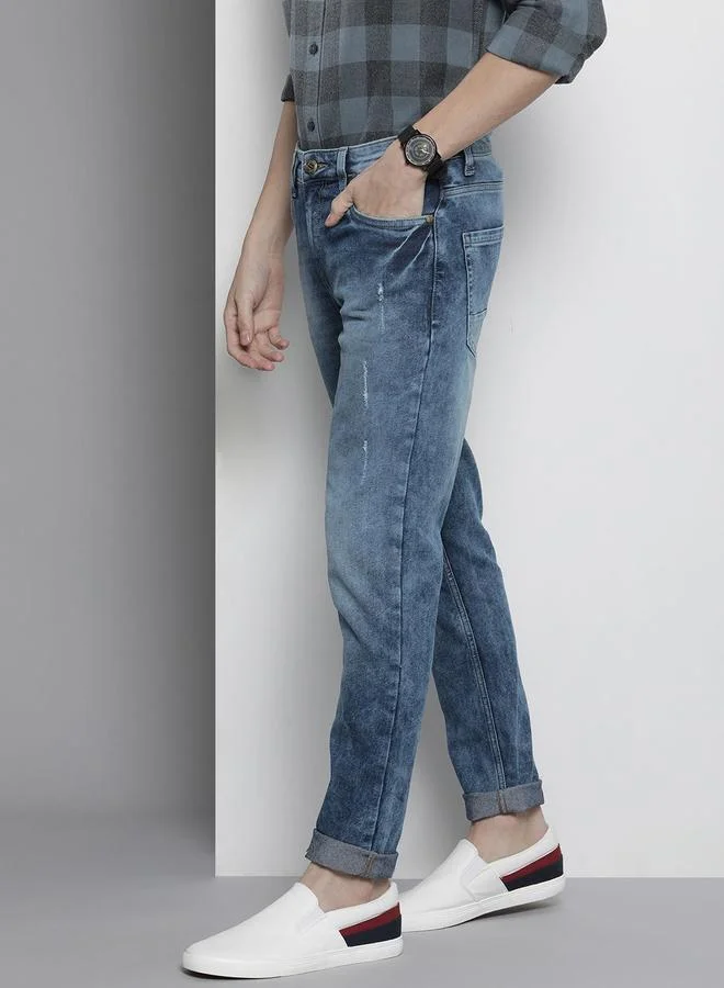 شركة المرآب الهندية جينز بقصة ضيقة وخصر متوسط