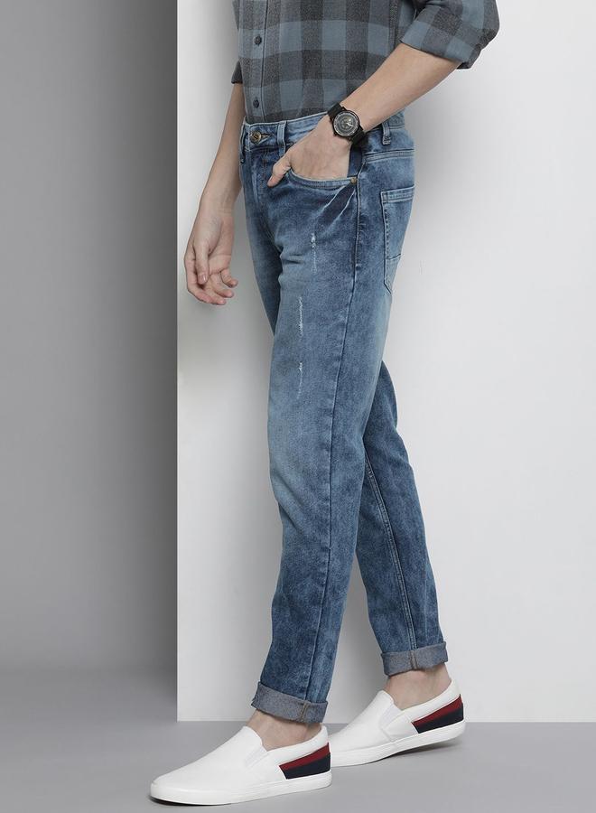 The Indian Garage Co Men Mid Rise Faded Slim Fit  Jeans - Image 2