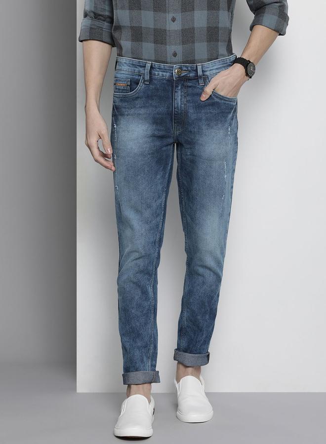 The Indian Garage Co Men Mid Rise Faded Slim Fit  Jeans - Image 1