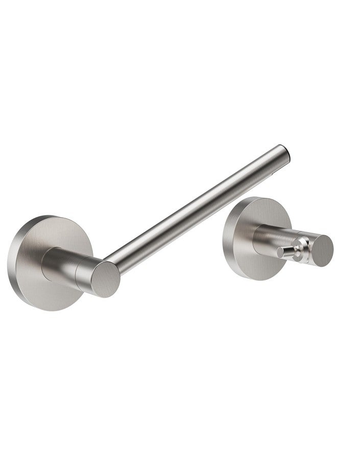 RUACQ Bathroom Toilet Paper Holder, Double Post Pivoting Wall Mounted Toilet Paper Holders, Stainless Steel and Zinc Alloy Bathroom Tissue Holder(Brushed Nickel) - Image 1
