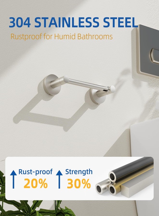 RUACQ Bathroom Toilet Paper Holder, Double Post Pivoting Wall Mounted Toilet Paper Holders, Stainless Steel and Zinc Alloy Bathroom Tissue Holder(Brushed Nickel) - Image 4