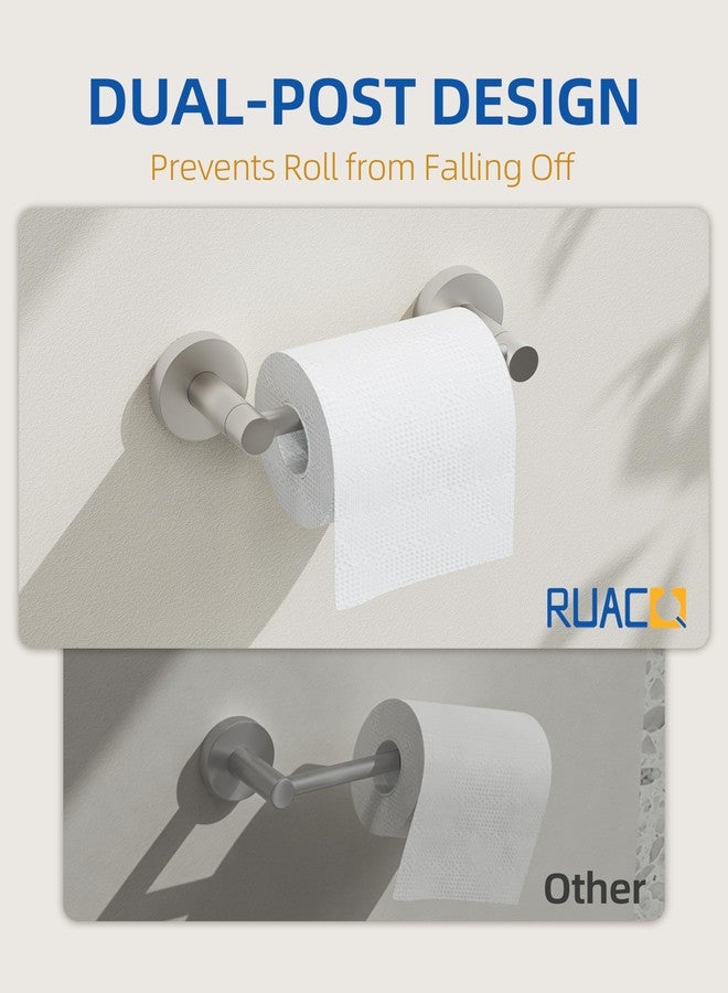 RUACQ Bathroom Toilet Paper Holder, Double Post Pivoting Wall Mounted Toilet Paper Holders, Stainless Steel and Zinc Alloy Bathroom Tissue Holder(Brushed Nickel) - Image 3