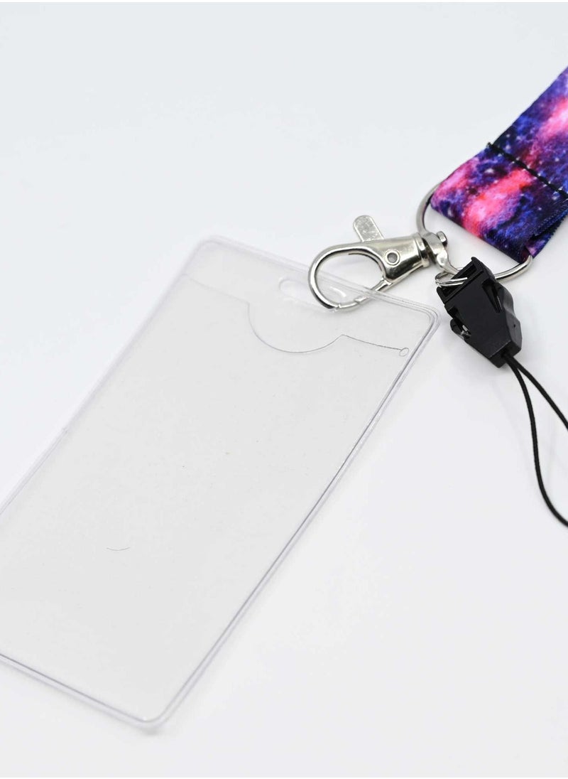 FIS - FIS Bag of 5 Assorted Fancy Lanyard With Metal Hook Width:2.5CM, Length:90CM  with 5 Transparent Name Badge 62x102 MM Assorted Colour -FSNAF-5 - Image 1