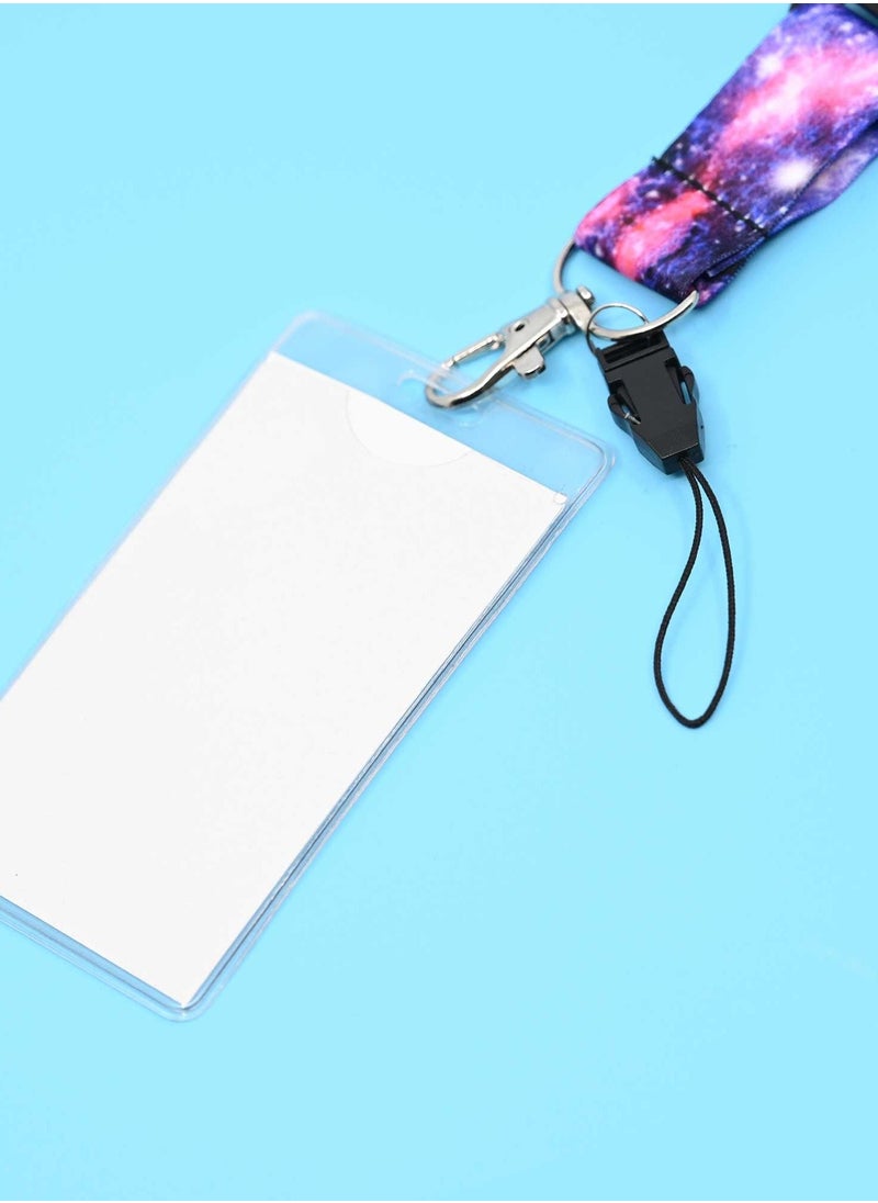 FIS - FIS Bag of 5 Assorted Fancy Lanyard With Metal Hook Width:2.5CM, Length:90CM  with 5 Transparent Name Badge 62x102 MM Assorted Colour -FSNAF-5 - Image 1