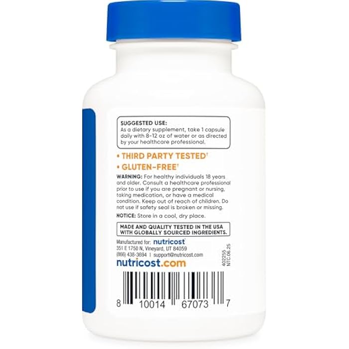 Nutricost Theobromine 400mg, 90 Vegetarian Capsules - Gluten Free, Non-GMO - Image 4
