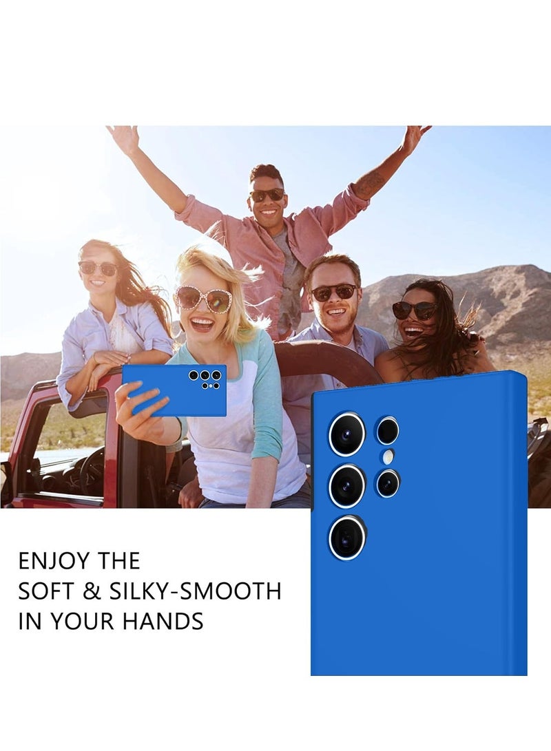 Techie Soft Smooth Silicone Magnetic Back Cover Case with Inner Microfiber Lining for Samsung Galaxy S24 Ultra - Blue - Image 4