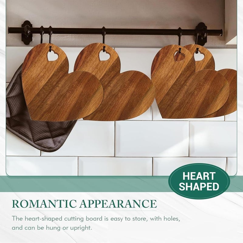 Heart Charcuterie Board with with Knife and Fork, Wood Hanging Cheese Board Set Heart Shaped Platter for Home Wedding Party - Image 4