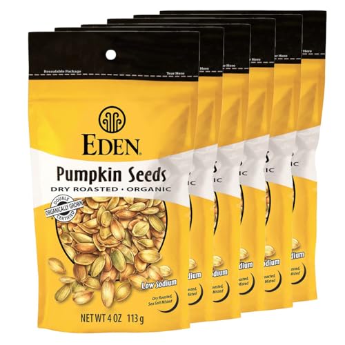 Eden Organic Pumpkin Seeds Shelled Dry Roasted and Lightly Sea Salted to Eat 4 oz 6Pack - Image 1