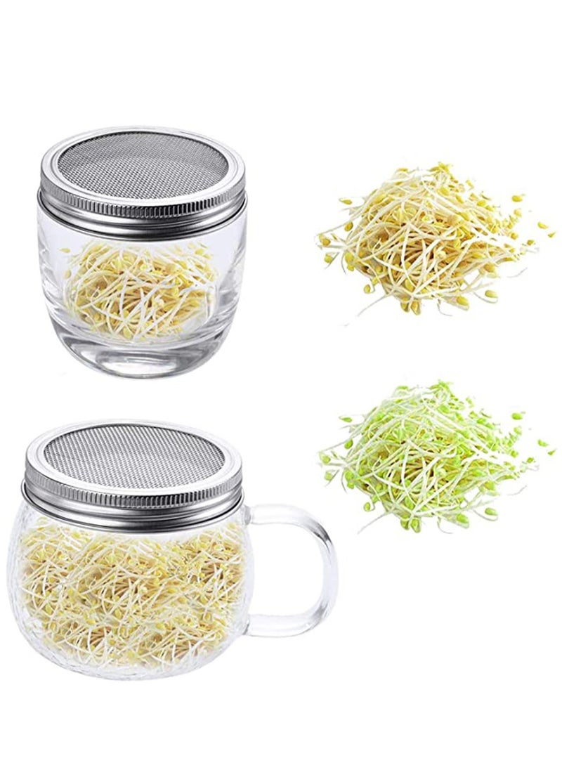 KASTWAVE 4 Pcs Stainless Steel Sprouting Jar Lid Kit, Mesh Strainer Seed Germinator Lid Kit, Making Organic Sprout Seeds in House and Kitchen  - Image 4