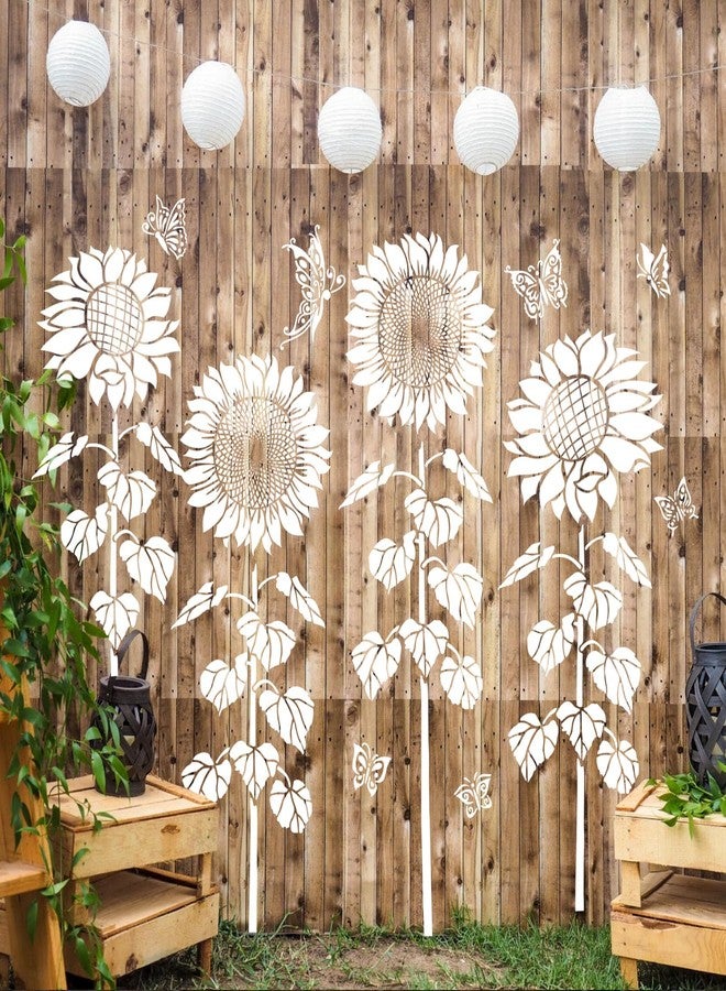 SUNVERSE Large Flower Stencils for Painting Sunflower Stencils for Walls 14” Floral Stencil Templates for Garden Fence Wood Furniture Fabrics - Image 1