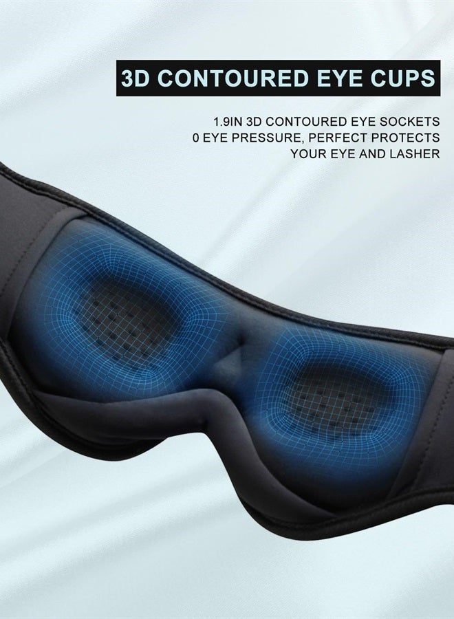 LC-dolida Sleep Headphones, 3D Sleep Mask Bluetooth Wireless Music Eye Mask, Sleeping Headphones for Side Sleepers Sleep Mask with Bluetooth Headphones Ultra-Thin Stereo Speakers Perfect for Sleeping - Image 5