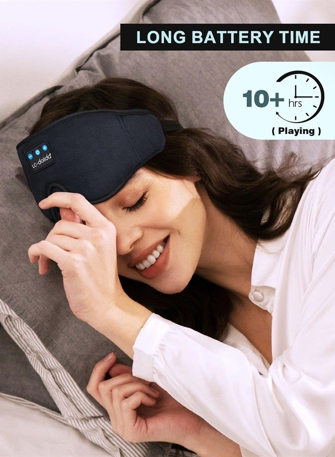 LC-dolida Sleep Headphones, 3D Sleep Mask Bluetooth Wireless Music Eye Mask, Sleeping Headphones for Side Sleepers Sleep Mask with Bluetooth Headphones Ultra-Thin Stereo Speakers Perfect for Sleeping - Image 4