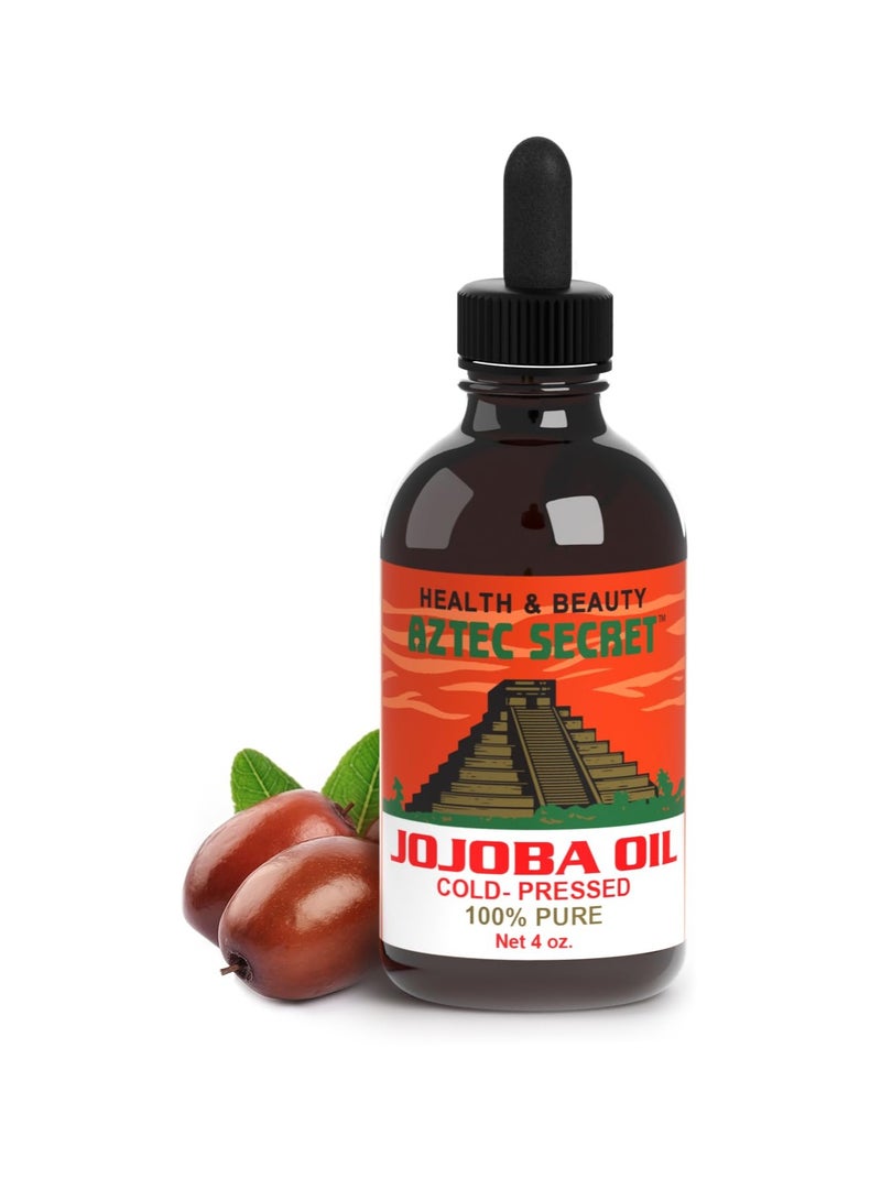 AZTEC SECRET Jojoba Oil, 4 OZ Deep Hair & Skin Moisturizer - 100% Pure Cold-Pressed and Unfiltered 1 pack - Image 1