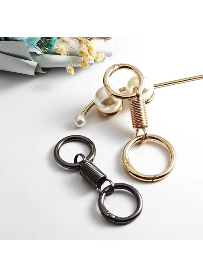 KENSUO 3pcs Nordic Retro Spring Double Ring Keychain Dual Split Key Ring Keychain - Image 4
