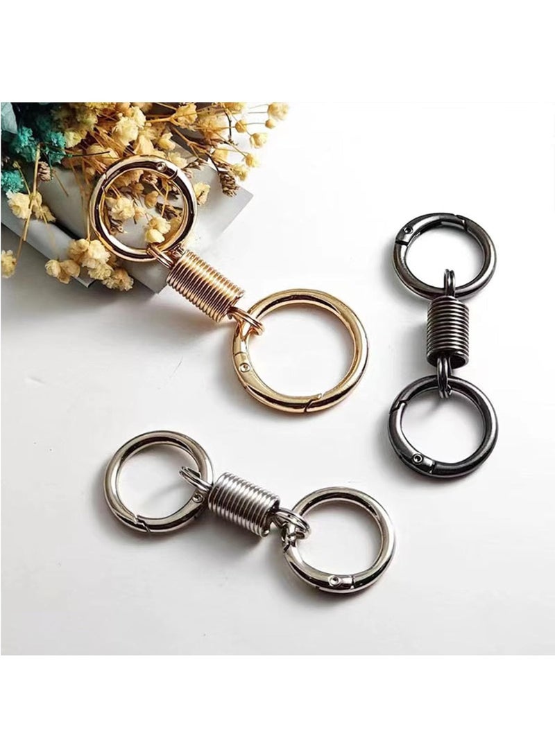 KENSUO 3pcs Nordic Retro Spring Double Ring Keychain Dual Split Key Ring Keychain - Image 5