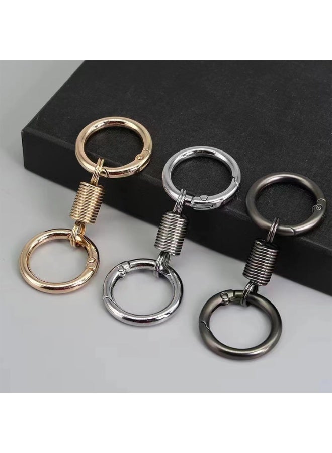 KENSUO 3pcs Nordic Retro Spring Double Ring Keychain Dual Split Key Ring Keychain - Image 2