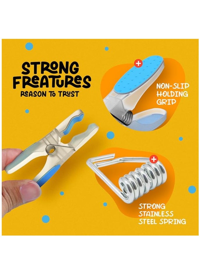 Generic - Clothes Pegs with Non-Slip Silicone, Pack of 12, Multicolor. No Marks Left, for Delicate Garments, Weather-Resistant, Long Lifespan, Multipurpose, Eco-Friendly - Image 1