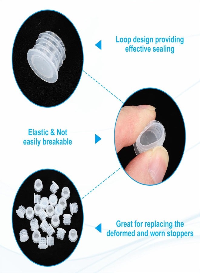 باتيكيل سدادات رشاشات الملح والفلفل من باتيكيل، 12 مم/0.47 بوصة، 50 قطعة، سدادات بلاستيكية شفافة دائرية قابلة لإعادة الاستخدام، بديلة لسدادات رشاشات الملح، مناسبة للأواني والزجاجات والأنابيب. - Image 3