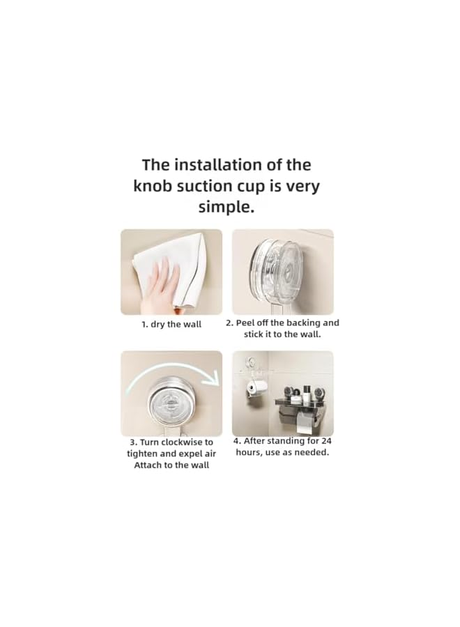 S-TOP Toilet Paper Holder Tissue Roll Holder With Shelf Toilet Roll Holder Movable and Reusale Toilet Roll Holder Suction cup installationToilet Paper Holder no Drilling for Bathroom,Kitchen - Image 3