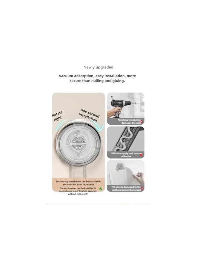 S-TOP Toilet Paper Holder Tissue Roll Holder With Shelf Toilet Roll Holder Movable and Reusale Toilet Roll Holder Suction cup installationToilet Paper Holder no Drilling for Bathroom,Kitchen - Image 2