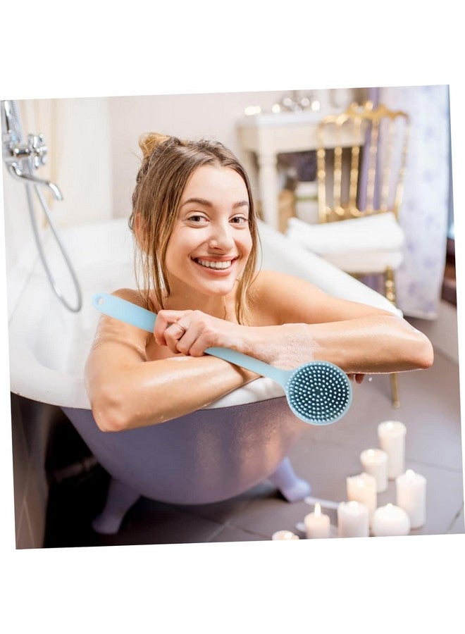 MIRARIYA Silicone Back Scrubber for Shower, Lengthen Bath Body Brush with Long Handle, Double Sided Shower Brush for Exfoliating and Massage Can Produce Rich Foam, Long Handle Back Scrubber for Men and Women (MULTI COLOUR) - Image 2