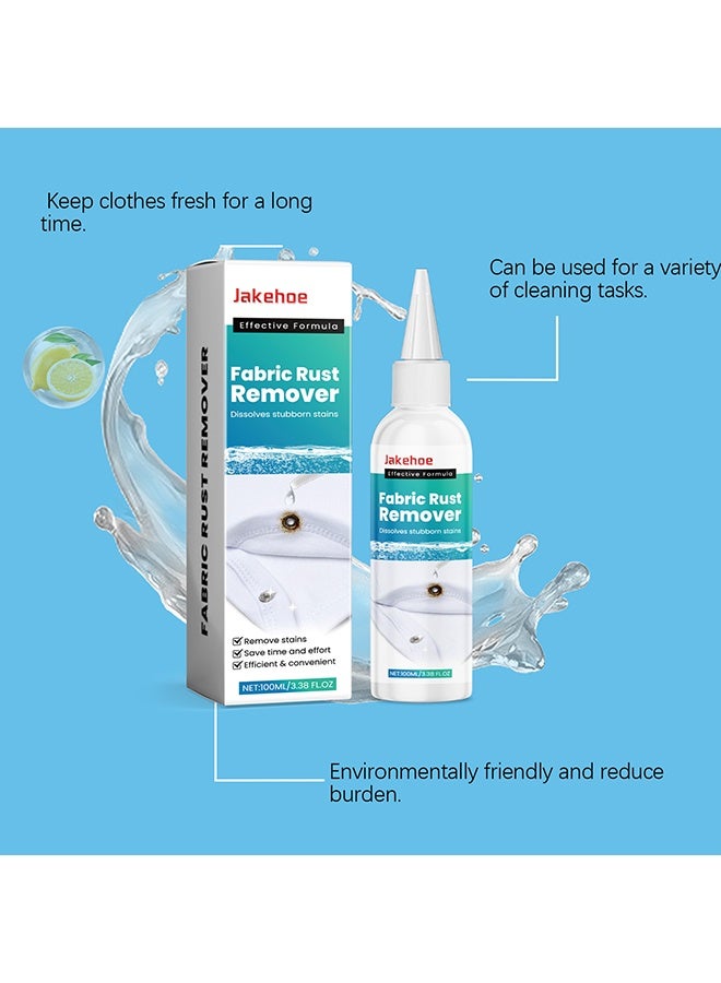 Jakehoe 100 مل مزيل صدأ الأقمشة - مزيل بقع الصدأ للملابس - 2025 ترقية إزالة بقع الصدأ من القماش - مزيل بقع متعدد الوظائف - سهل الاستخدام للغسيل وجميع الملابس (1 قطعة) - Image 4