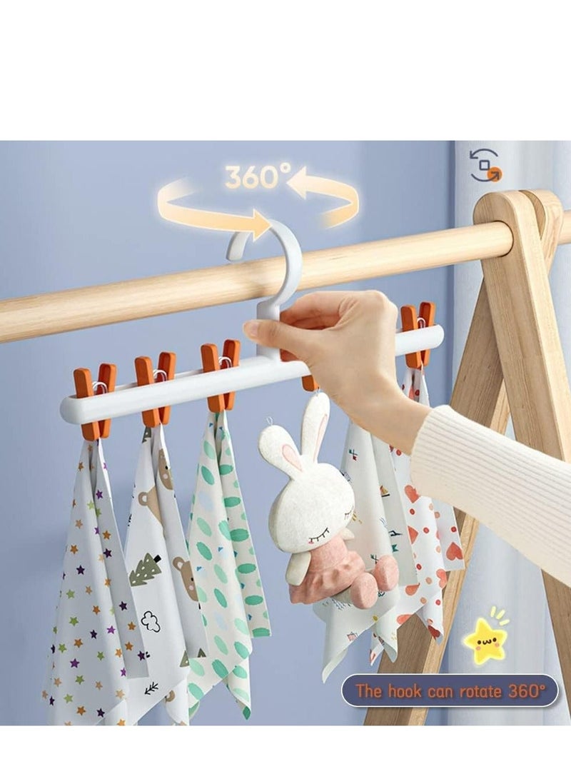 2 Pack Windproof Sock Clips Hanger, PP Plastic Anti-Tangle Clothes Drying Rack with 360° Swivel Hook and Strong Clips for Drying and Organize Underwear, Socks, Hats, Scarves, Pants  - Image 5