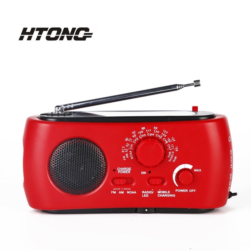 Portable Led Light Outdoor Multi-Band Am/Fm/Sw Solar Hand-Cranked Charging Radio - Image 2