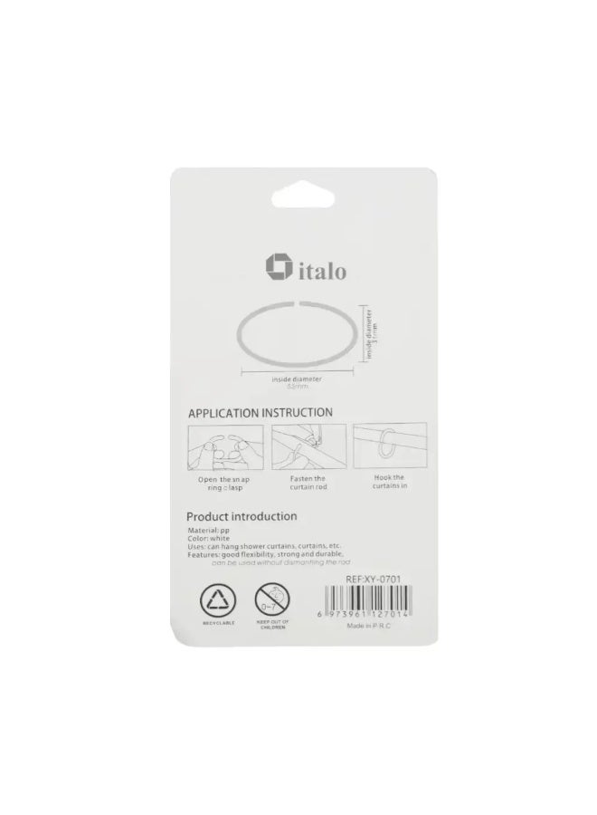 Italo Shower Curtain Rings Oval Shape Shower Curtain Hooks for Bathroom Rod- 12pcs - Image 2