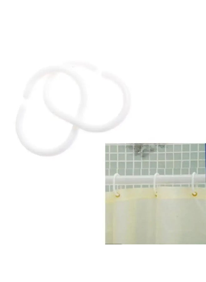 Italo Shower Curtain Rings Oval Shape Shower Curtain Hooks for Bathroom Rod- 12pcs - Image 3