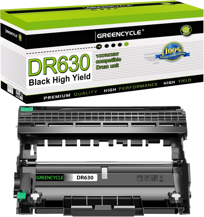 Greencycle 1 Pack DR630 DR-630 Black Drum Unit Replacement Compatible for Brother DCP-L2520DW DCP-L2540DW HL-L2360DW HL-L2380DW MFC-L2700DW MFC-L2740DW Laser Printer(1PK DR630) - Image 1