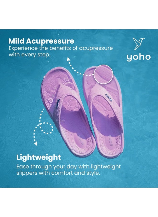 YOHO YOHO Drizzle Soft Slippers for Women | Mild Acupressure | Lightweight, Grey UK6  - Image 3