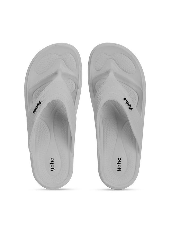 YOHO YOHO Drizzle Soft Slippers for Women | Mild Acupressure | Lightweight, Grey UK6  - Image 1