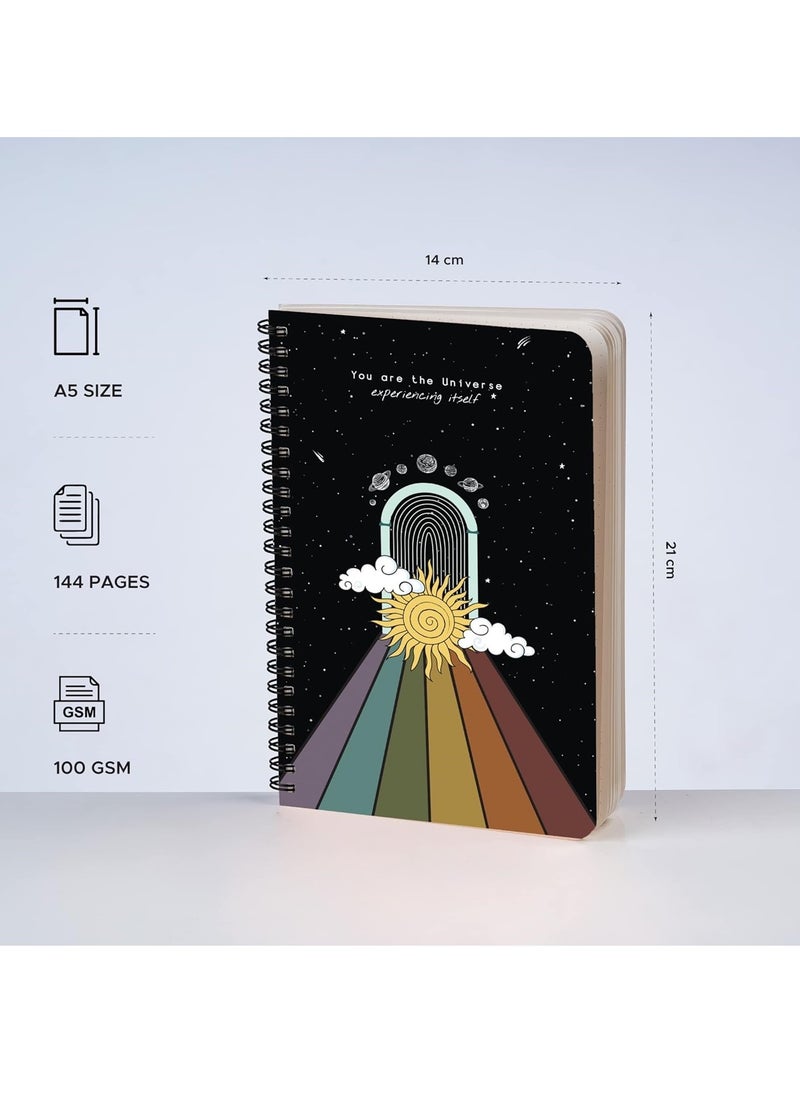 FACTOR NOTES دفتر ملاحظات حلزوني سادة مقاس A5، 144 صفحة، سمك 100 جرام لكل متر مربع  - Image 2