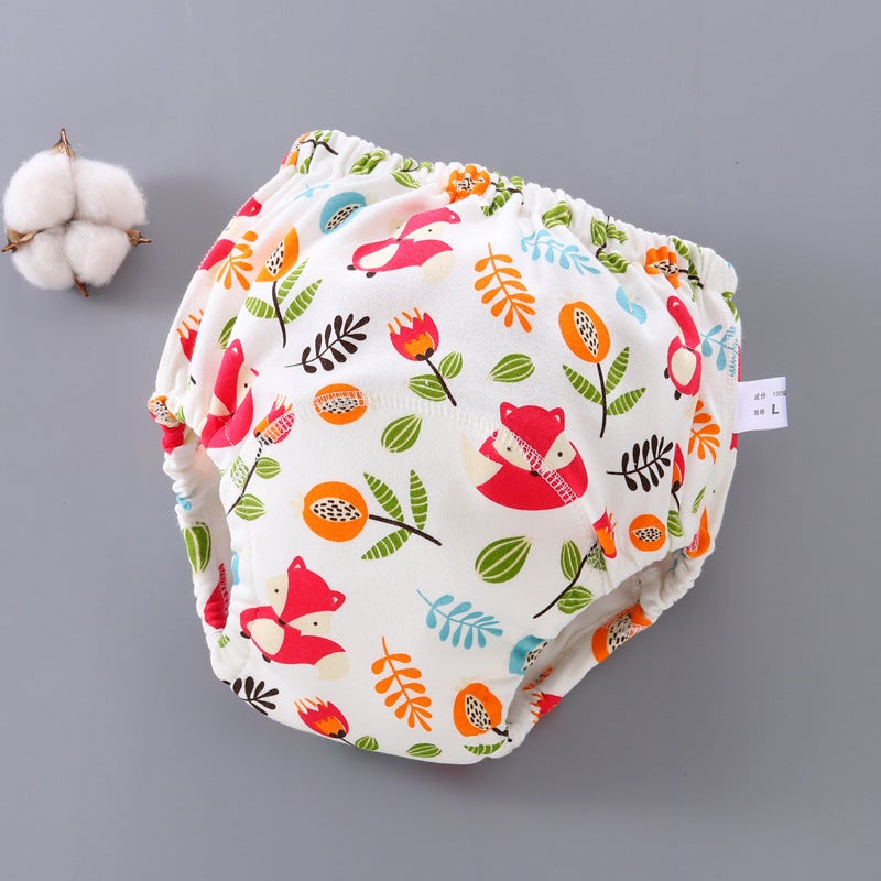 Baby training pants washable 6-layer gauze diaper pocket learning pants baby cloth diapers breathable diapers spring and summer 	Mr. Fox 110 (baby within 24-36 catties) L code - Image 1