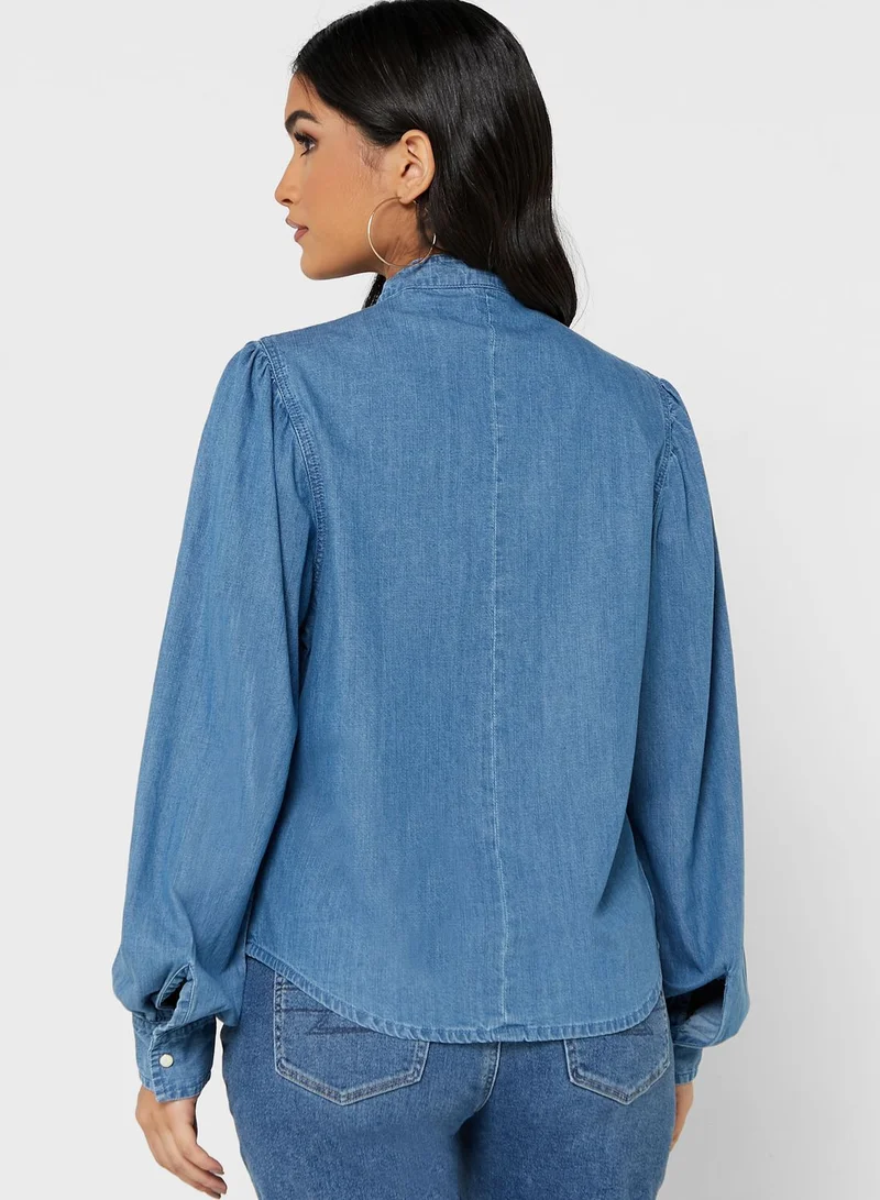 DOROTHY PERKINS Puff Sleeve Denim Shirt