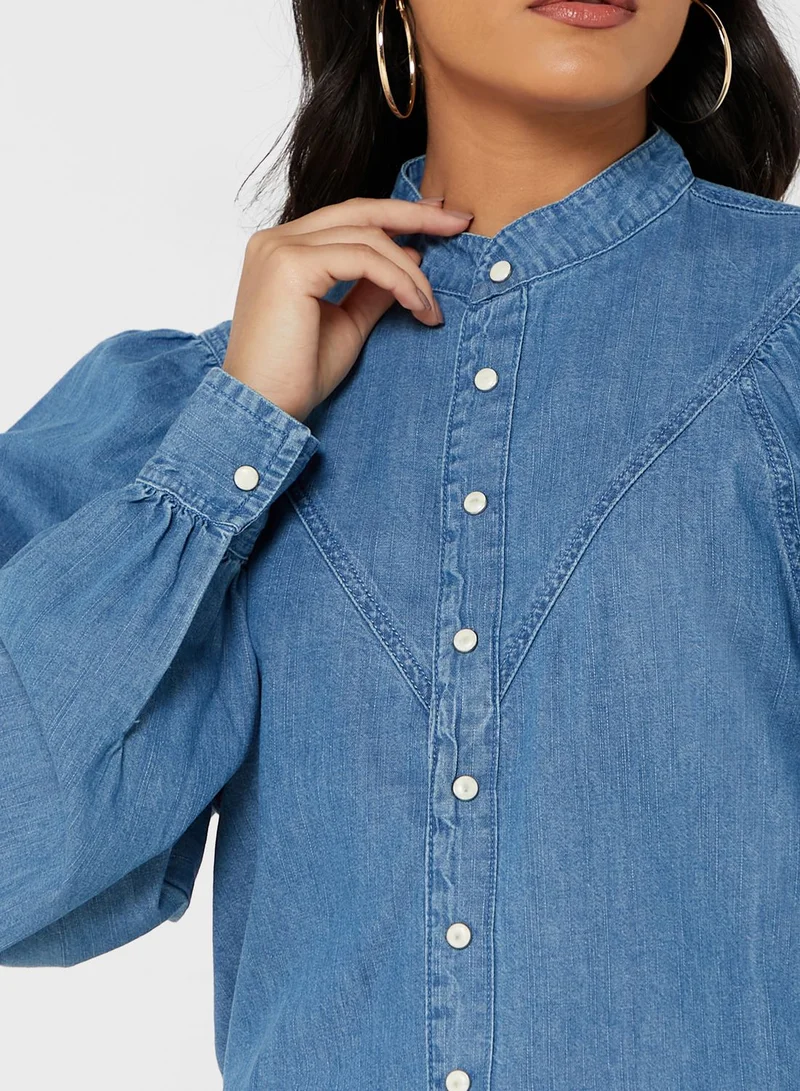 DOROTHY PERKINS Puff Sleeve Denim Shirt