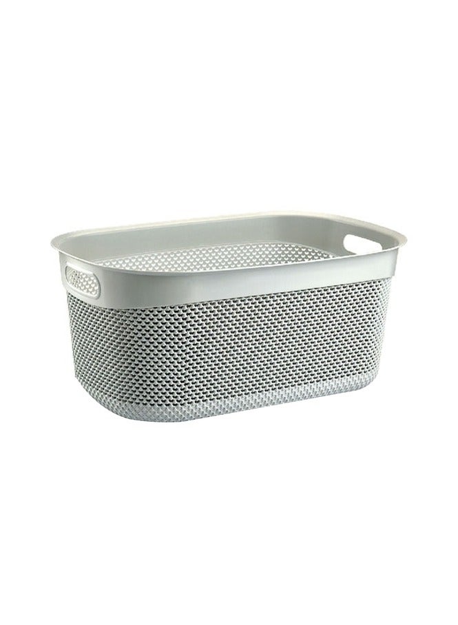 Ucsan Durable Rectangular Drop Design Laundry Basket with Handle Dark Grey 33 L M-168 M-168 DG - Image 1