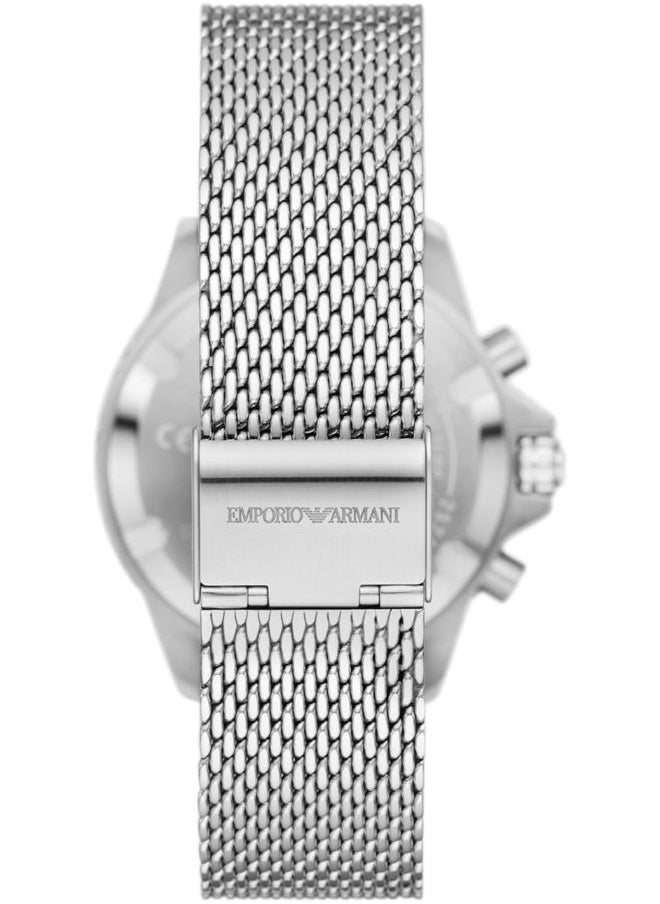 armani Emporio Armani Men's Chronograph Silver Stainless Steel Mesh Band Watch (Model: AR11587)  - Image 3