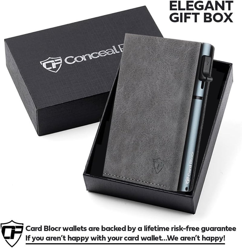 Conceal Plus Smart Pop Up Wallet for Men | RFID Blocking Minimalist Slim Wallet with Card Ejector | PU Leather Front Pocket Wallet | Compact Travel Card Holder for 4-6 Cards & Cash - Image 5