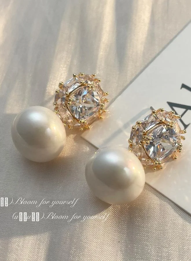 Faux Pearl Dangle Earrings