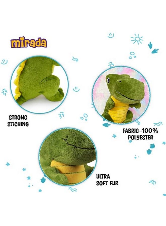 Mirada Super Soft Plush Stuffed Standing Green And Yellow Dinosaur Soft Toy 35Cmanimal Plush Gift For Boys - Image 5