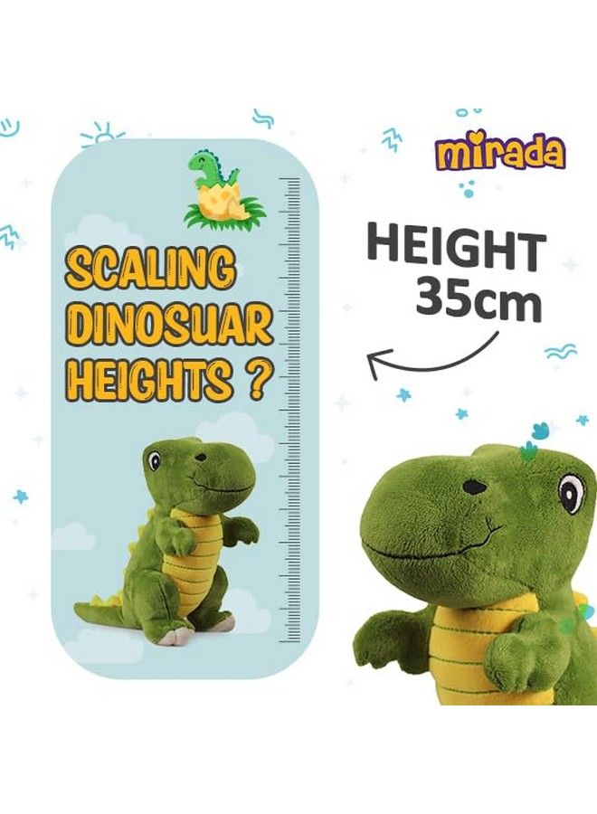 Mirada Super Soft Plush Stuffed Standing Green And Yellow Dinosaur Soft Toy 35Cmanimal Plush Gift For Boys - Image 4