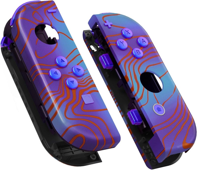 eXtremeRate أزرار غلاف بديل من DIY لـ Nintendo Switch & Switch OLED، غلاف مخصص بنمط دمشق مع مجموعة أزرار كاملة لوحدة تحكم Joycon - غلاف وحدة التحكم غير متضمن - Image 1