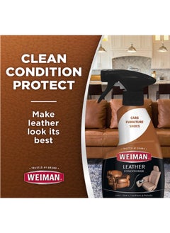 Weiman Weiman Leather Cleaner and Conditioner for Furniture - Cleans Conditions and Restores Leather Surfaces - UV Protectants Help Prevent Cracking or Fading of Leather Car Seats, Shoes, Purses  - Image 3